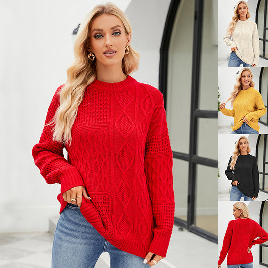 Maglione casual con scollo rotondo